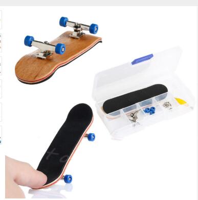 Wooden Fingerboard Skateboard With Box Children Deck Sport Game Gift Maple Novelty Finger Toy For Adults Kids 6 Colors